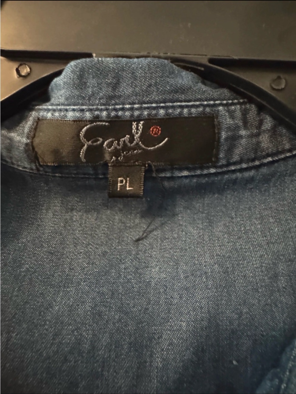 Earl Jeans Blue Denim Button-Down Shirt with Studded Pockets - Picture 5 of 5